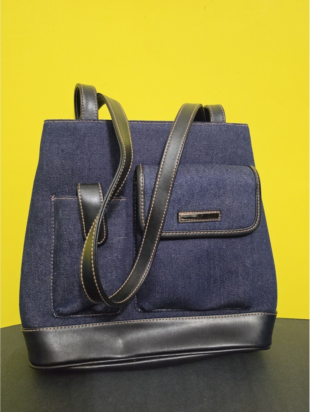 Vintage 90s Cherokee Denim Mini (Boat) Tote Super Cute Zipper Closure Analog Bag
